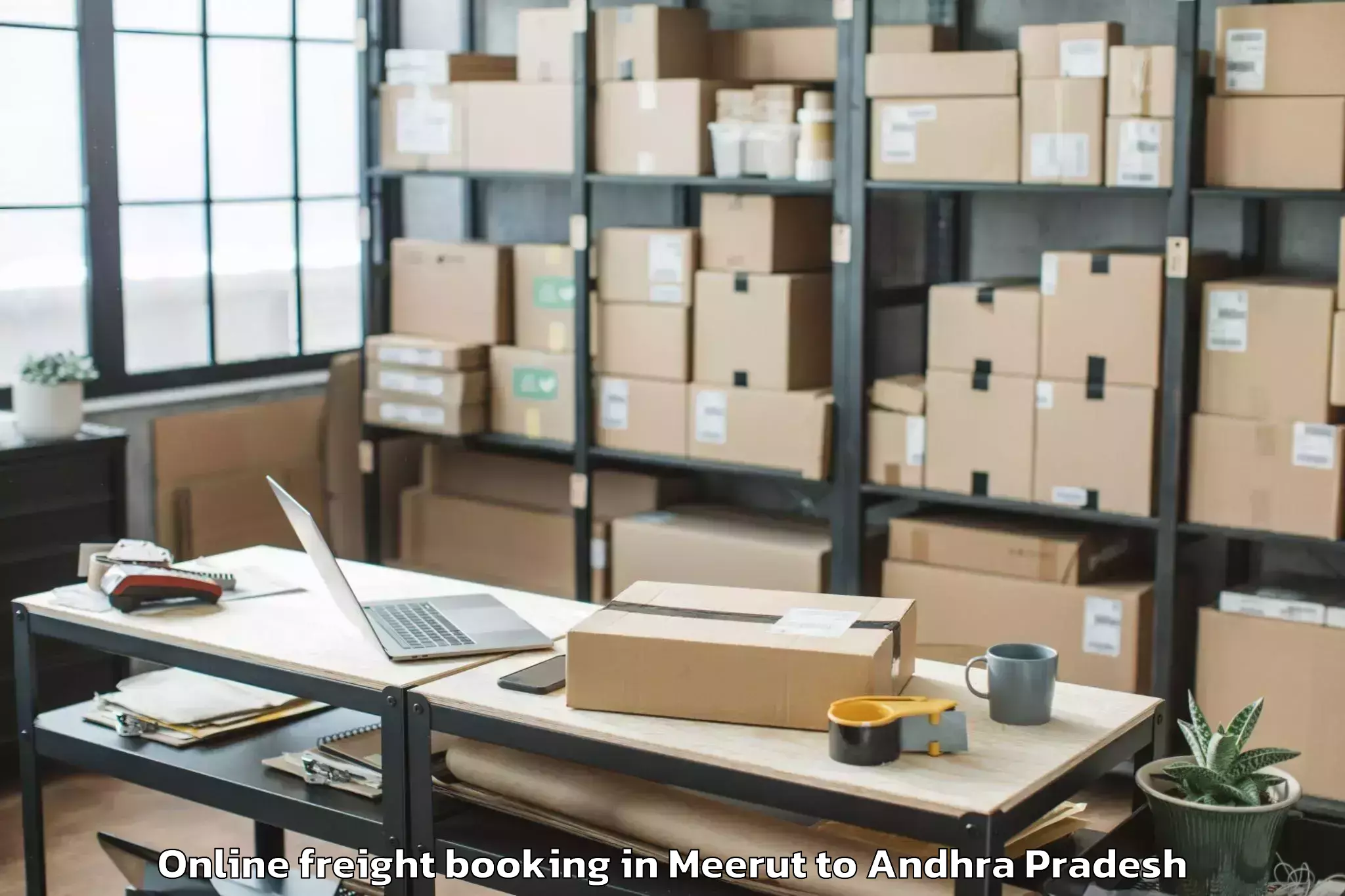 Quality Meerut to Mamidikududru Online Freight Booking